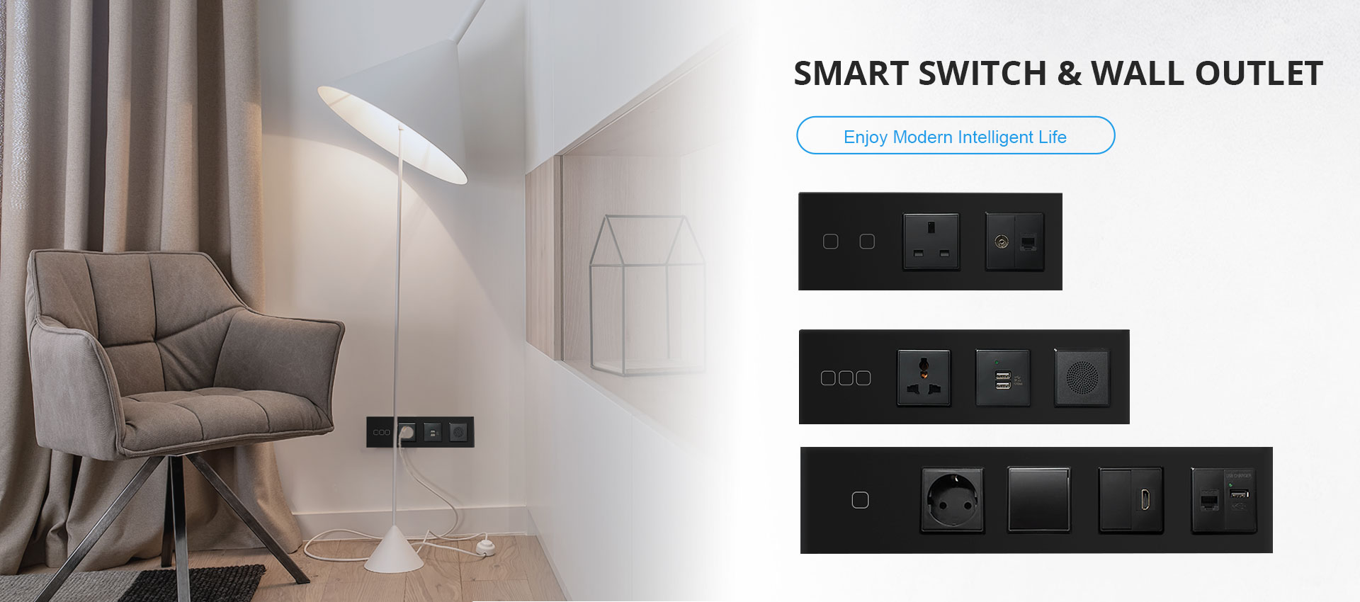 Gold 6gang Smart Wall Socket